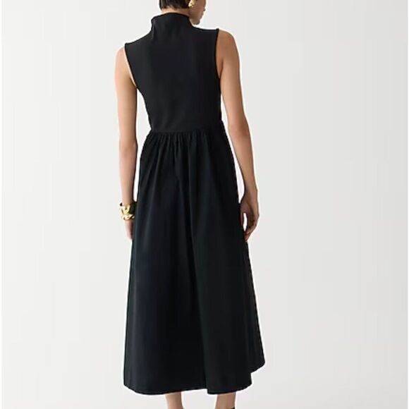 J. Crew Fitted knit mockneck dress with poplin skirt NWT - Picture 2 of 11